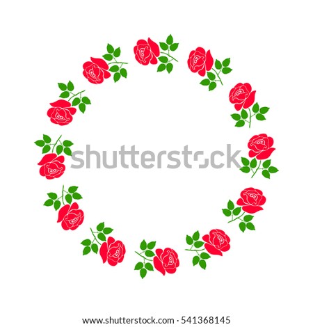 Rose silhouette is shaped circular frame