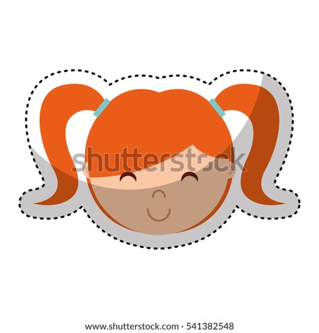 cute little girl isolated icon vector illustration design
