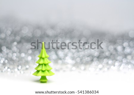 fir tree plastic toy and decoration  background