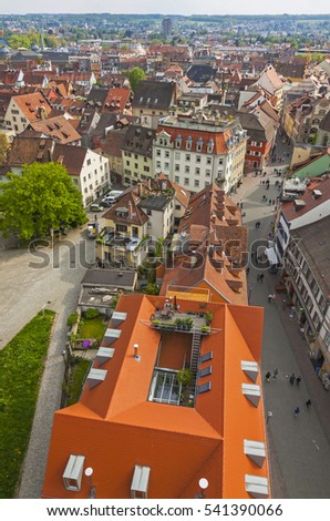 Aerial skyline view of Konstanz city, Baden-Wurttemberg state, Germany Royalty-Free Stock Photo #541390066