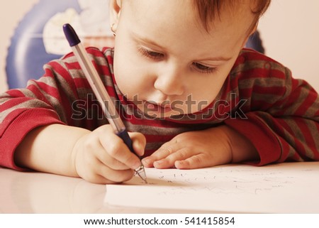 child signs a contract (humorous picture)