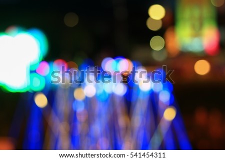 Abstract bokeh light in night festival new year and christmas beautiful background , with copy space add text