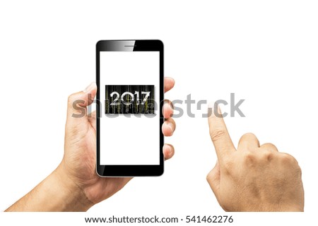 Hand holding a smart phone,