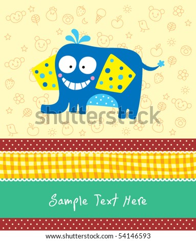 cute elephant greeting card