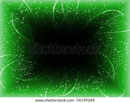 Infinite Perspective Green Stars Background. Editable Vector Illustration