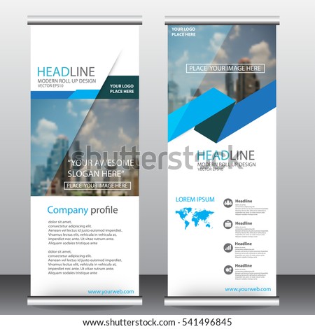 roll up business brochure flyer banner design vertical template vector, cover presentation ,infographics,abstract geometric background, modern publication x-banner and flag-banner,carpet design. Royalty-Free Stock Photo #541496845