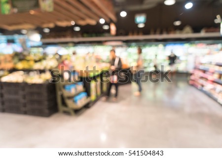 abstract blur in supermarket for background