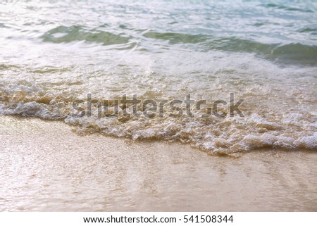 Soft wave of the sea swash sand beach