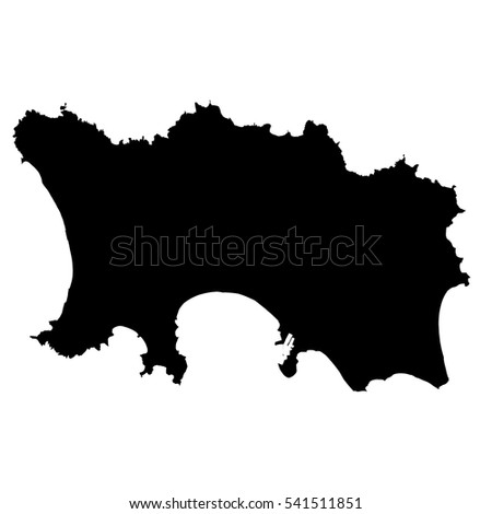 Black map of Jersey