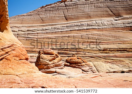 Unique sandstone formations on the border of Arizona and Utah in the United States