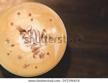 Christmas Tree Latte Art Coffee