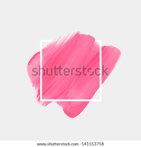 Logo brush painted watercolor background. Art abstract brush paint texture design acrylic stroke poster over square frame vector illustration. Perfect design for headline, logo and sale banner. 