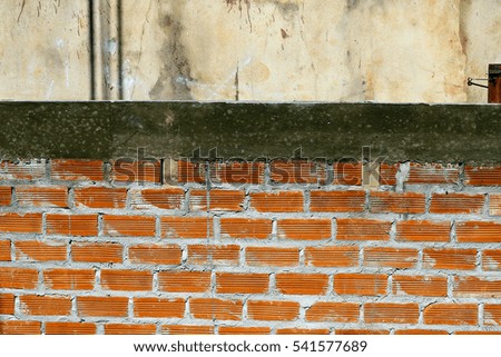 Concrete Wall with Concrete Beam, Construction Site, Laos