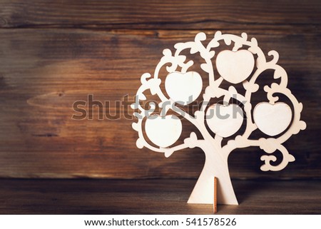 Family tree on vintage background from old boards