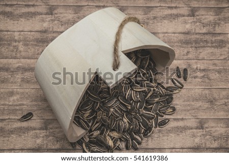 sunflower seeds in bucket