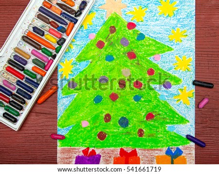 Colorful drawing: Christmas tree