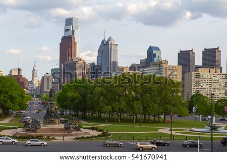 Skyline view of Philadelphia, Pennsylvania - 