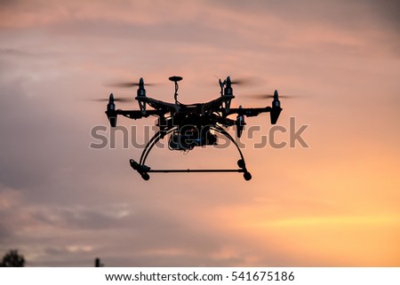 Drone on sunset.