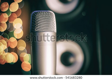 Condenser microphone. Musical speaker