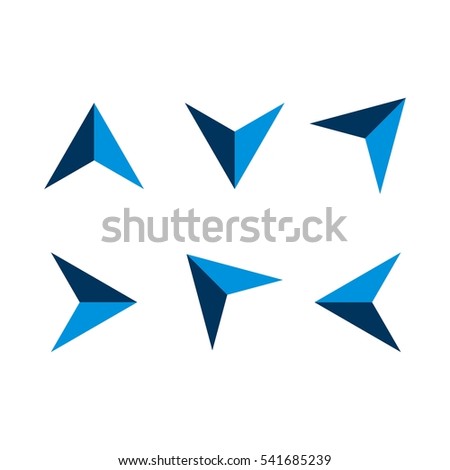 set Blue Arrow Navigation Logo Template Illustration Design. Vector EPS 10.