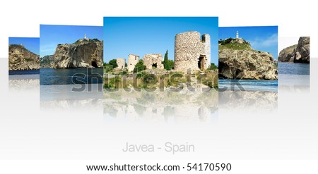 Collection of pictures of the city Javea in Spain