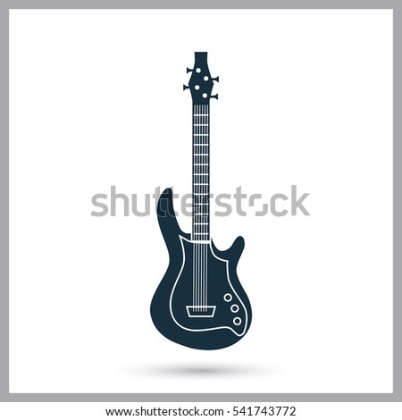 Electric guitar music instrument icon. Simple design for web and mobile
