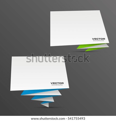 Vector banner. The original form as two form, overlapping. The flat image. Advertising Design shape. Vector label tag.