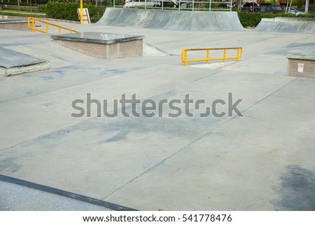 Outdoor concrete skateboard ramp
