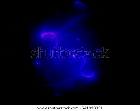 Abstract image generating computer graphics. Cosmos, flames, physical phenomena, nuclear and chemical interactions, nature and medicine ideas.