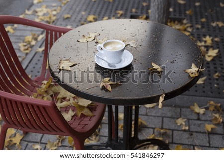 Parisian cafe with a coffee cup