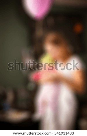 Children birthday party celebration themed blur background with bokeh effect