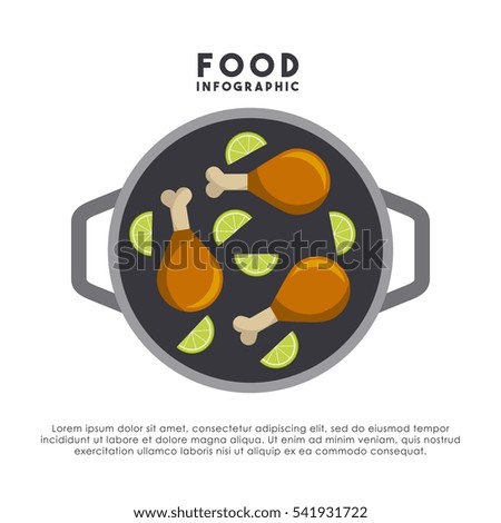 infographic presentation of food with chickens legs and lemons icons . colorful design. vector illustration