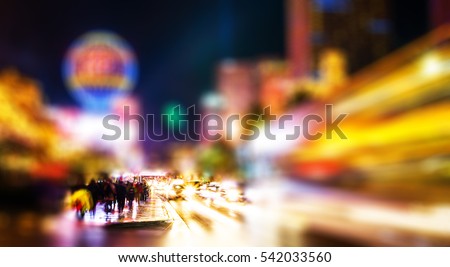 De Focus Las Vegas Boulevard abstract view of world famous Landmark