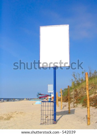 empty beach advert