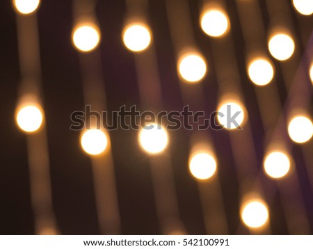 Bokeh light gold on electrical wiring in celebration of Christmas and New Year