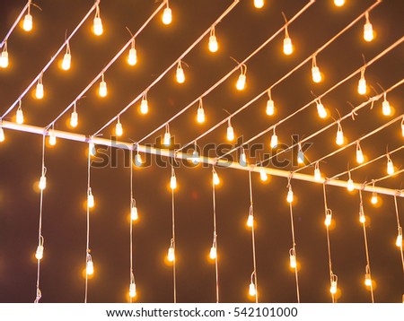 light gold on electrical wiring in celebration of Christmas and New Year