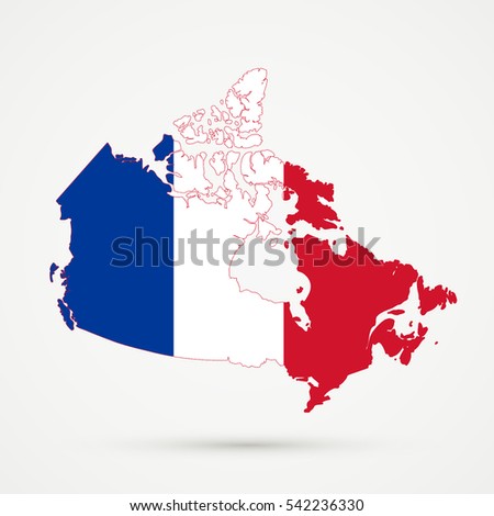 Canada map in France flag colors.