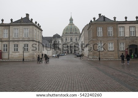 Amalienborg Palace in Copenhagen, Europe