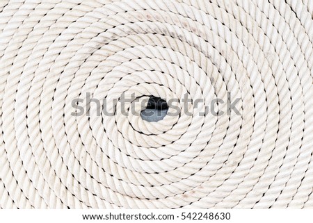 Rope coiled up in circles