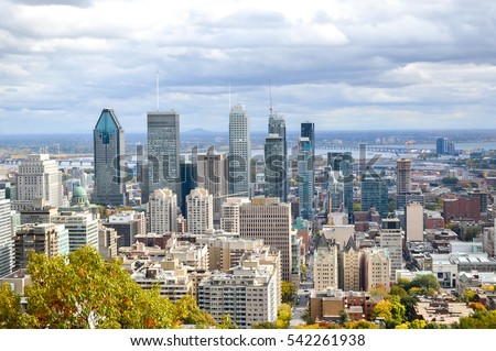 Montreal Skyline in fall, Canada