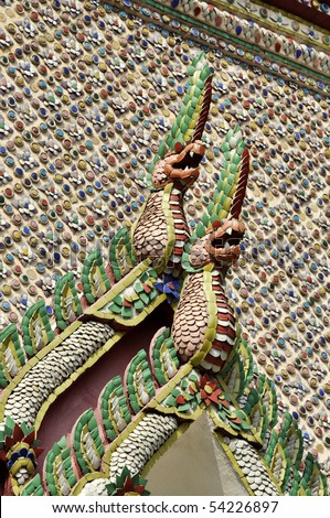 Tile Mosaic Senpent Pattern Thailand Style