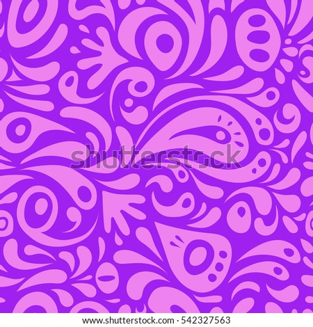 Damask seamless floral background pattern in violet and pink colors. Vector illustration.