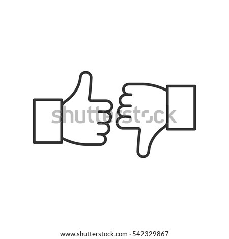 thumbs up and thumbs down Royalty-Free Stock Photo #542329867