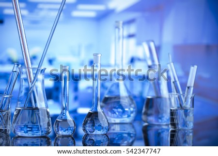 Modern laboratory concept. Place for typography and logo. Nice bokeh.