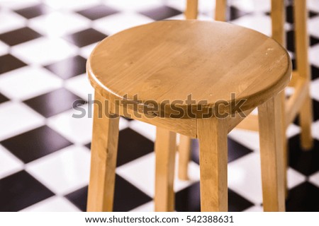 Sitting in cafe , Table top counter with Blur Shelf display interior of Retail shop background