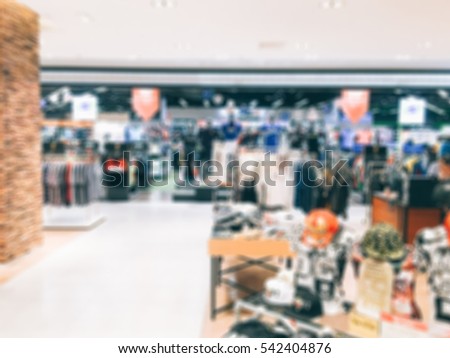 abstract blurred background of men fashion store