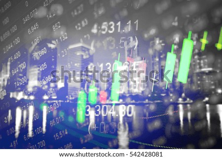 Stock market chart. Business graph background. Forex trading business concept in color.