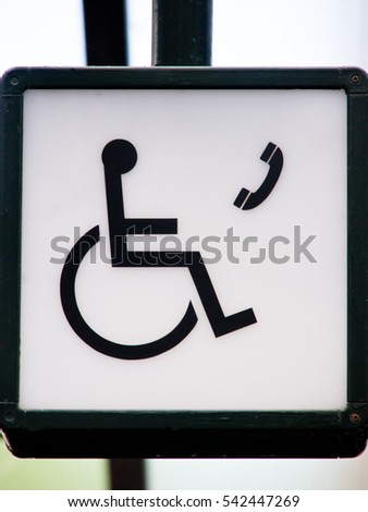 phone for wheelchair users sign
