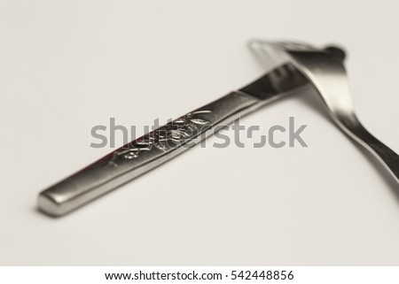 Metal knife and fork