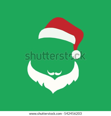 Santa Claus hat and beard icon vector illustration